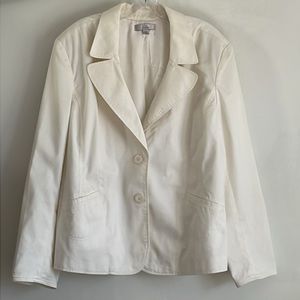 Caslon off-White Blazer, 65% Cotton, size 24W